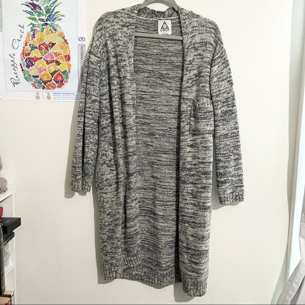 UNIF Gray Long Duster Sweater Size Small